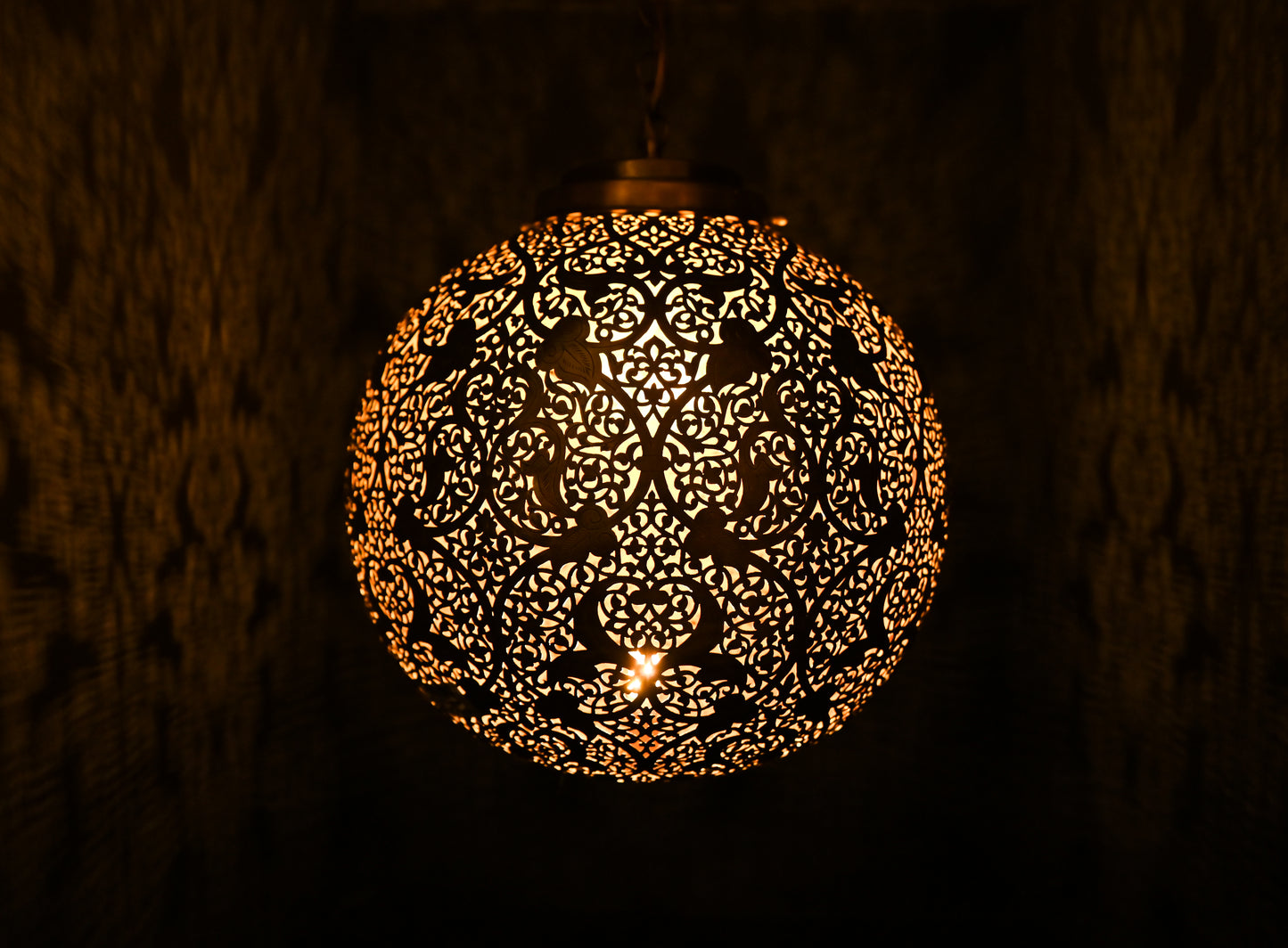 Moroccan Brass Flush Mount Ceiling Light – Vintage Handmade Pendant Lamp