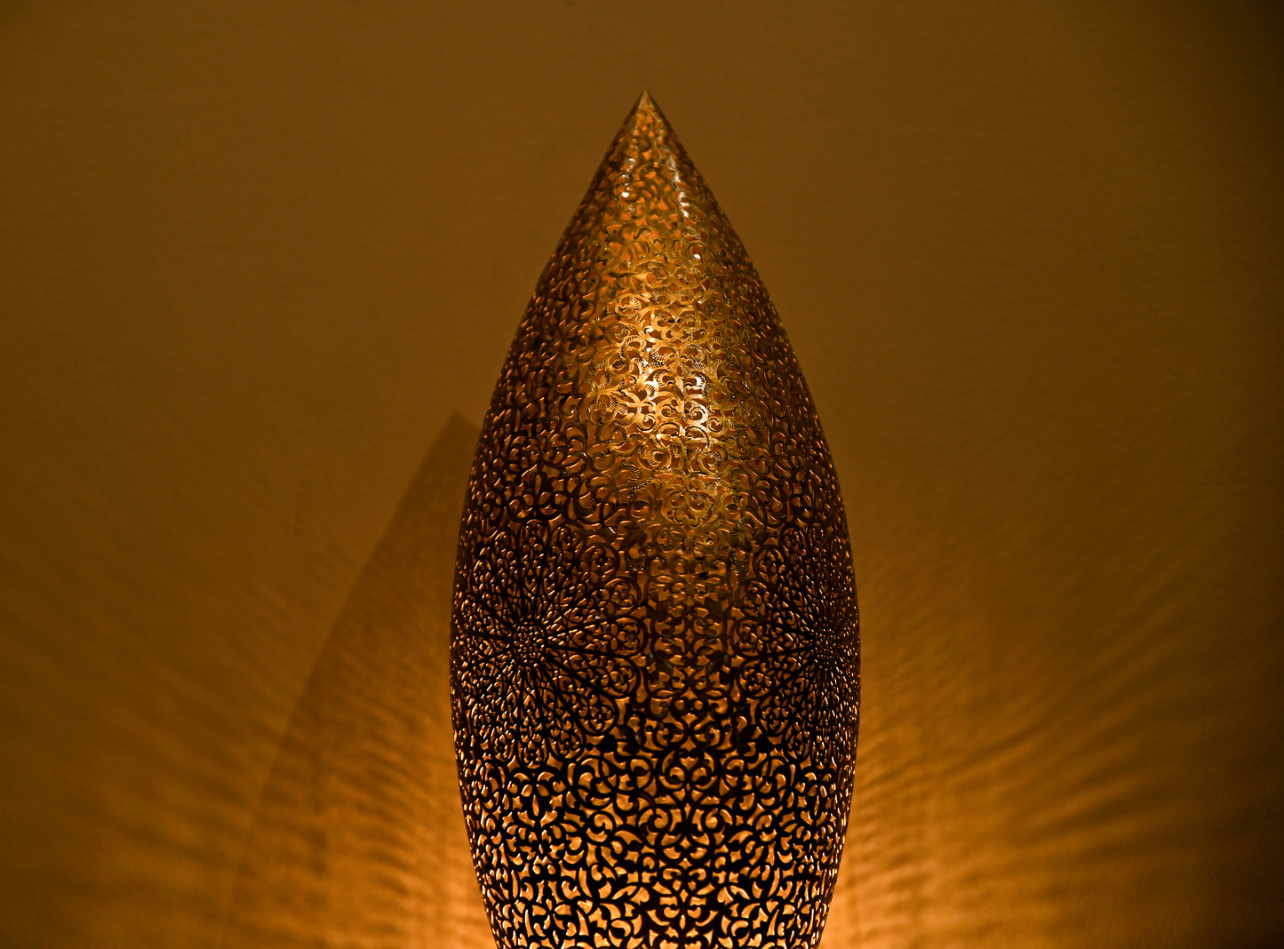 Moroccan Pierced Brass Floor Lamp – Handmade Artisan Standing Lamp