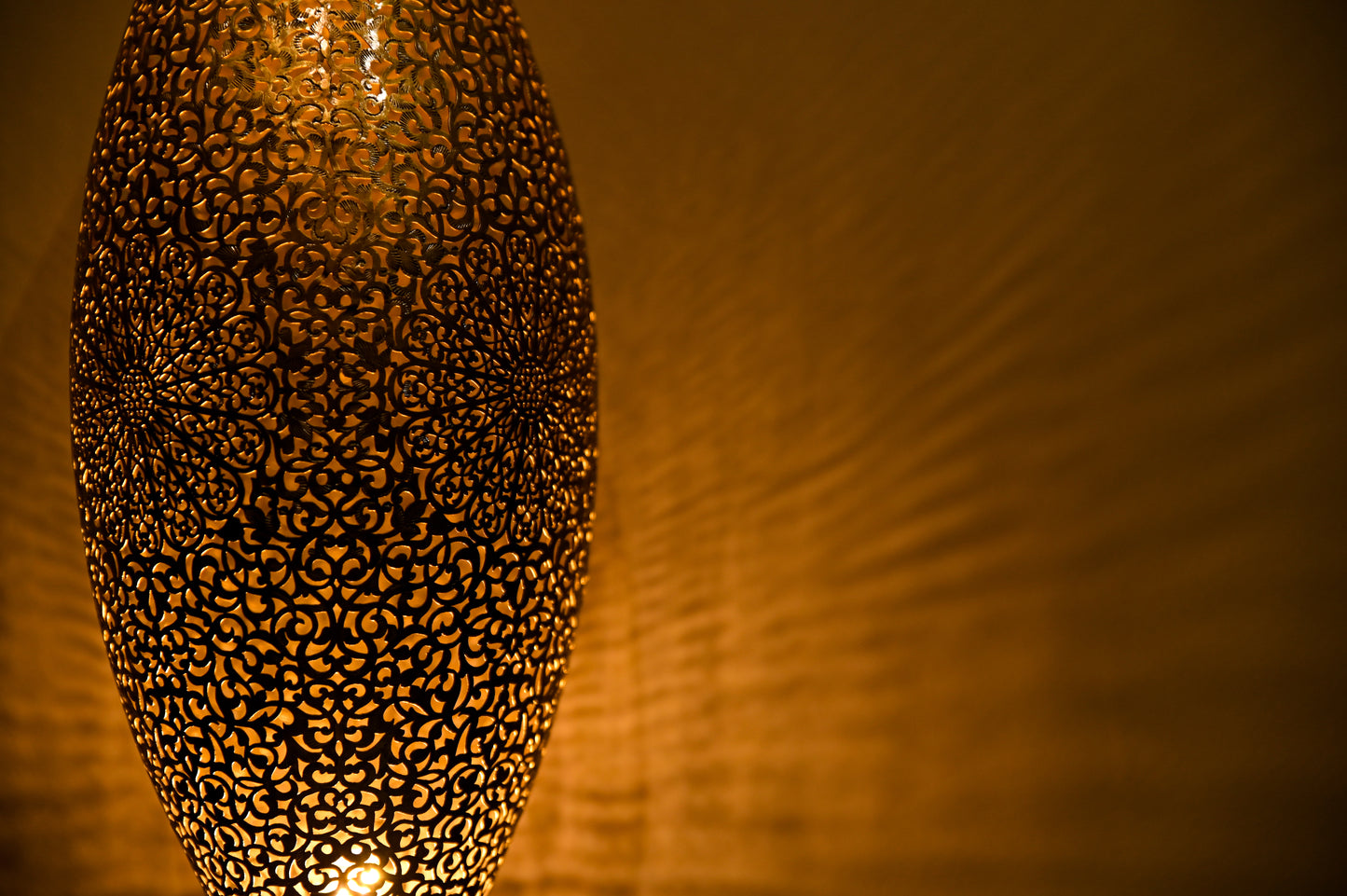 Moroccan Pierced Brass Floor Lamp – Handmade Artisan Standing Lamp