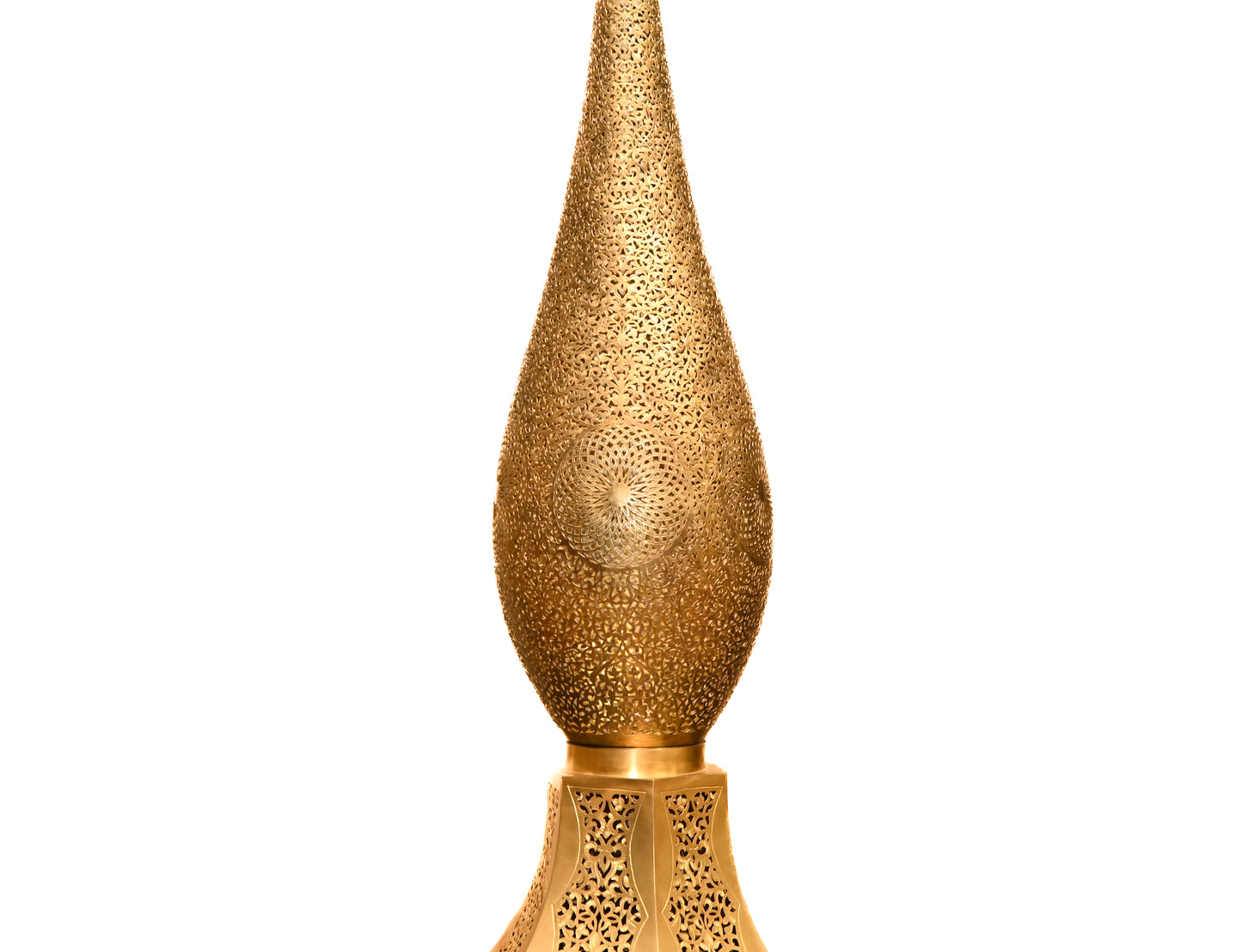 Moroccan Brass Floor Lamp – Large Handmade Vintage Lamp