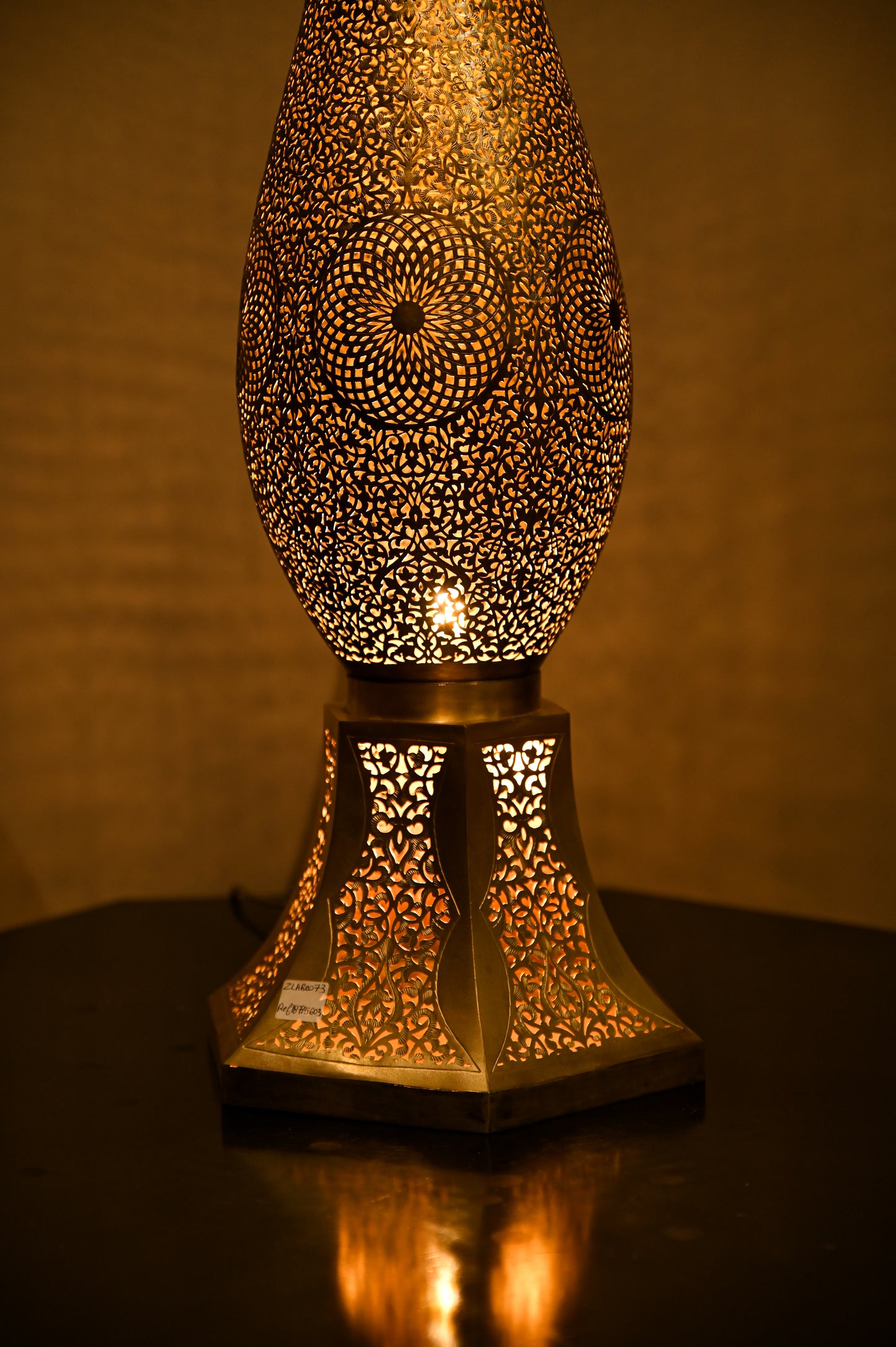 Moroccan Brass Floor Lamp – Large Handmade Vintage Lamp