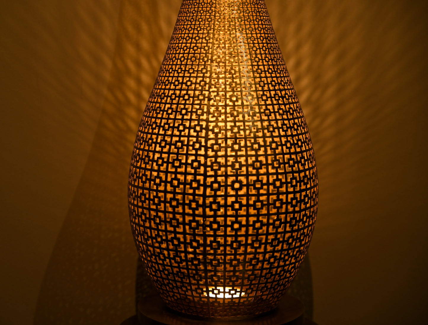 Hammered Brass Floor Lamp – Handmade Moroccan Style Standing Lamp