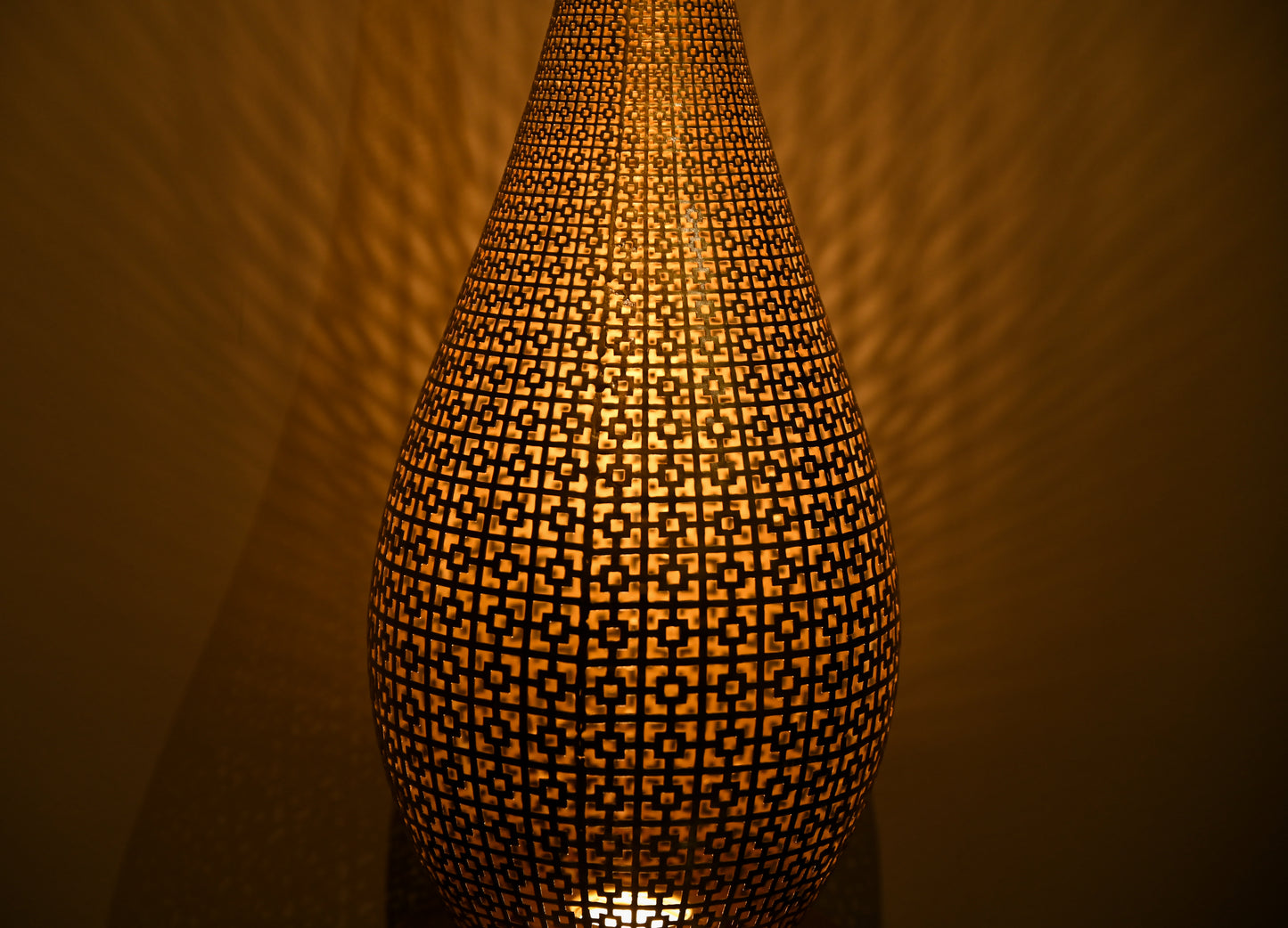 Hammered Brass Floor Lamp – Handmade Moroccan Style Standing Lamp