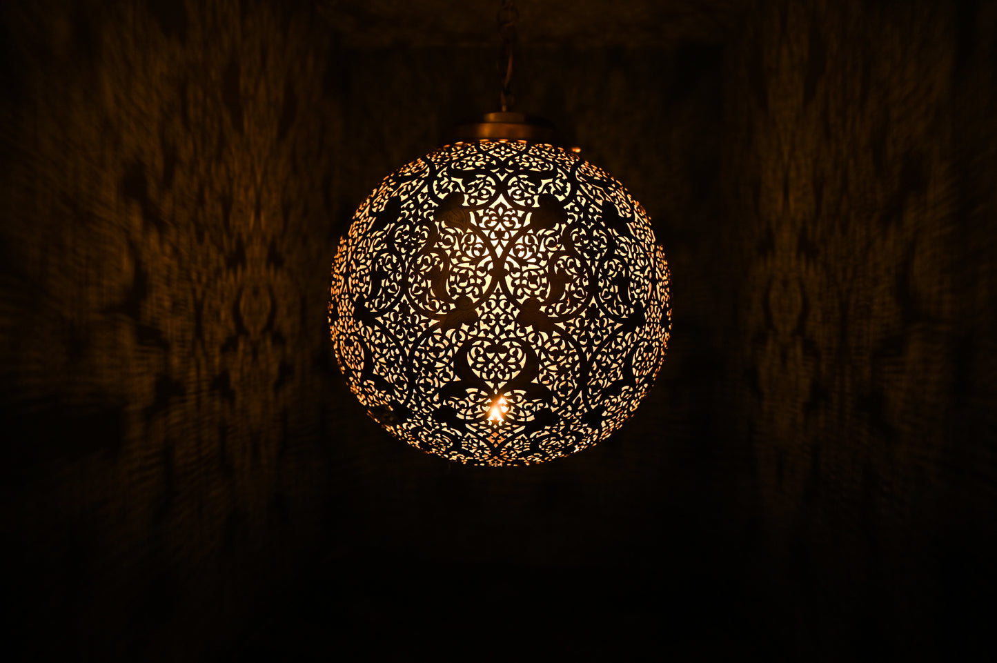 Moroccan Brass Flush Mount Ceiling Light – Vintage Handmade Pendant Lamp