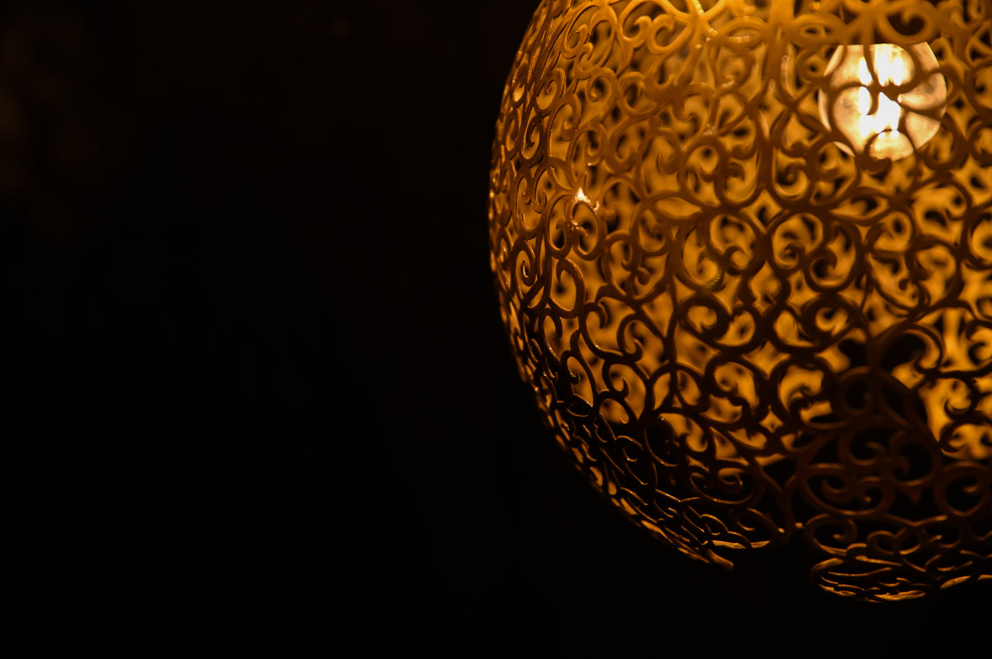 Brass Pendant Lamp – Lacquered Perforated Brass Hanging Light