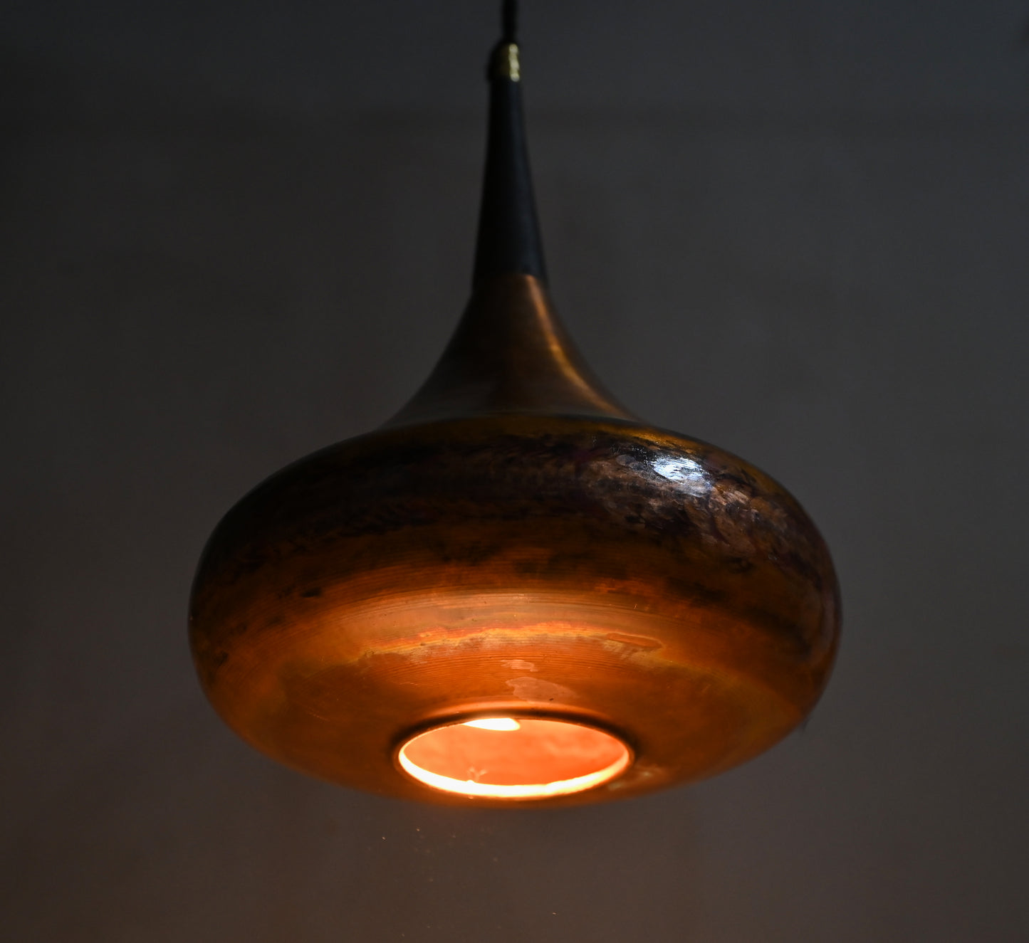 Orient Copper Pendant Light – Vintage-Style Industrial Copper Hanging Lamp – Handmade Mid-Century Ceiling Light