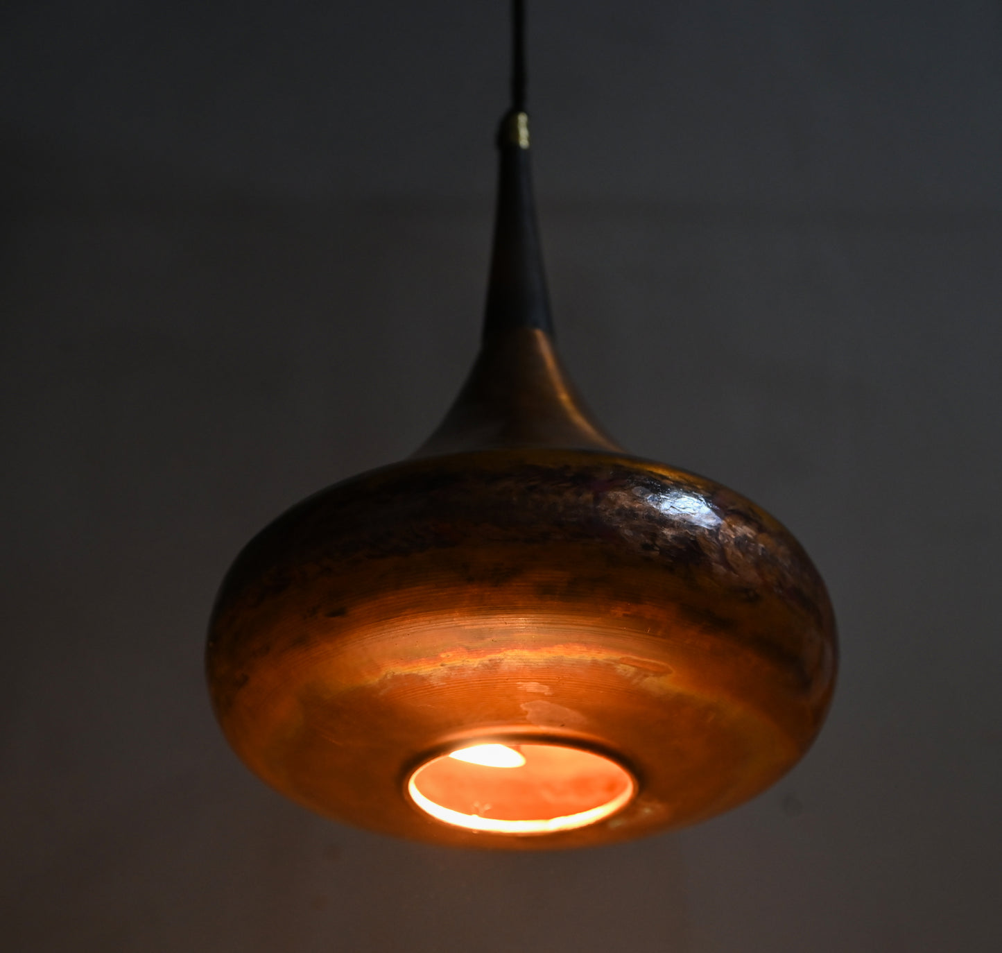 Orient Copper Pendant Light – Vintage-Style Industrial Copper Hanging Lamp – Handmade Mid-Century Ceiling Light