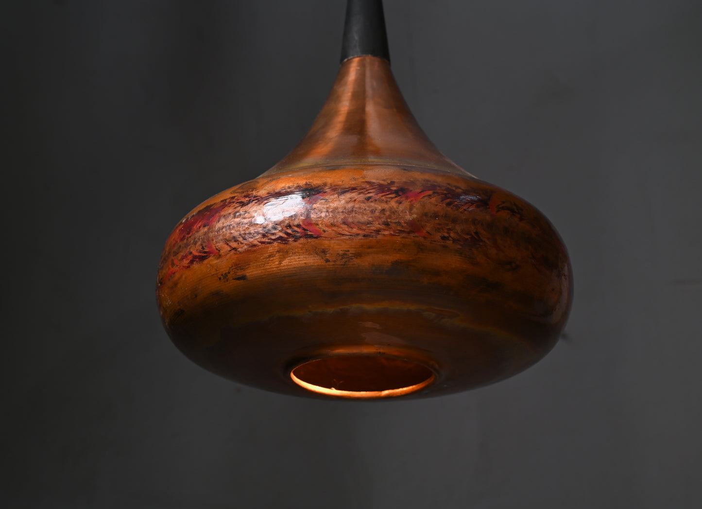 Orient Copper Pendant Light – Vintage-Style Industrial Copper Hanging Lamp – Handmade Mid-Century Ceiling Light