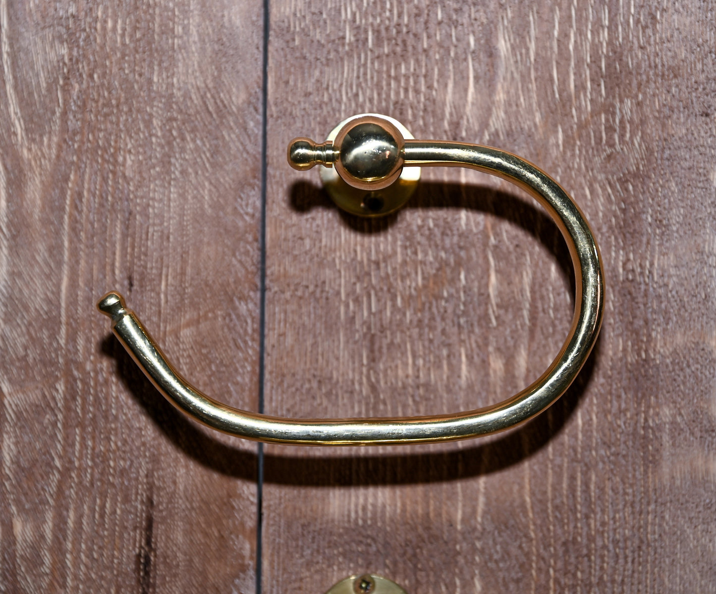 Unlacquered Brass Toilet Paper Holder – Minimalist Wall-Mounted Bathroom Hook – Solid Brass Tissue Roll Holder
