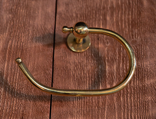 Unlacquered Brass Toilet Paper Holder – Minimalist Wall-Mounted Bathroom Hook – Solid Brass Tissue Roll Holder