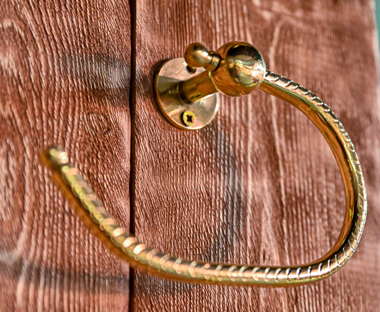 Hand Engraved Solid Brass Toilet Paper Holder – Wall Mounted Bathroom Accessory