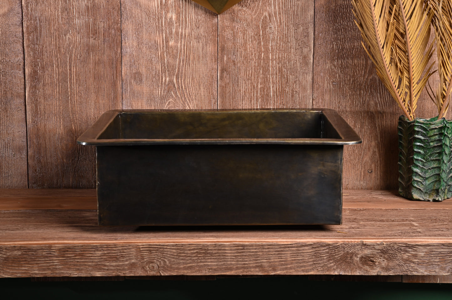 Antique Undermount Hammered Brass Sink -Patinated Brass Kitchen Sink (Drain Included)