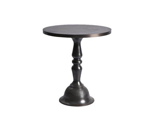 Black Patinated Brass Side Table – Handcrafted Round Accent Table