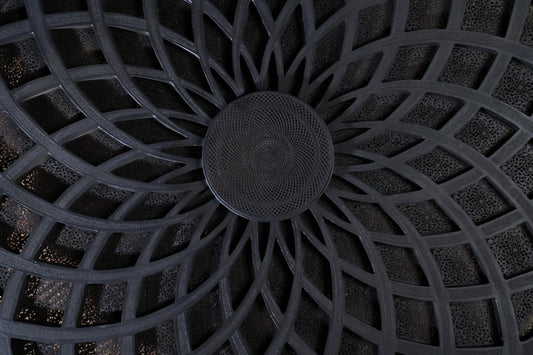 Handmade Brass Wall Light Painted Black – Mandala-Inspired Pierced Applique Sconce – Boho Decorative Lighting