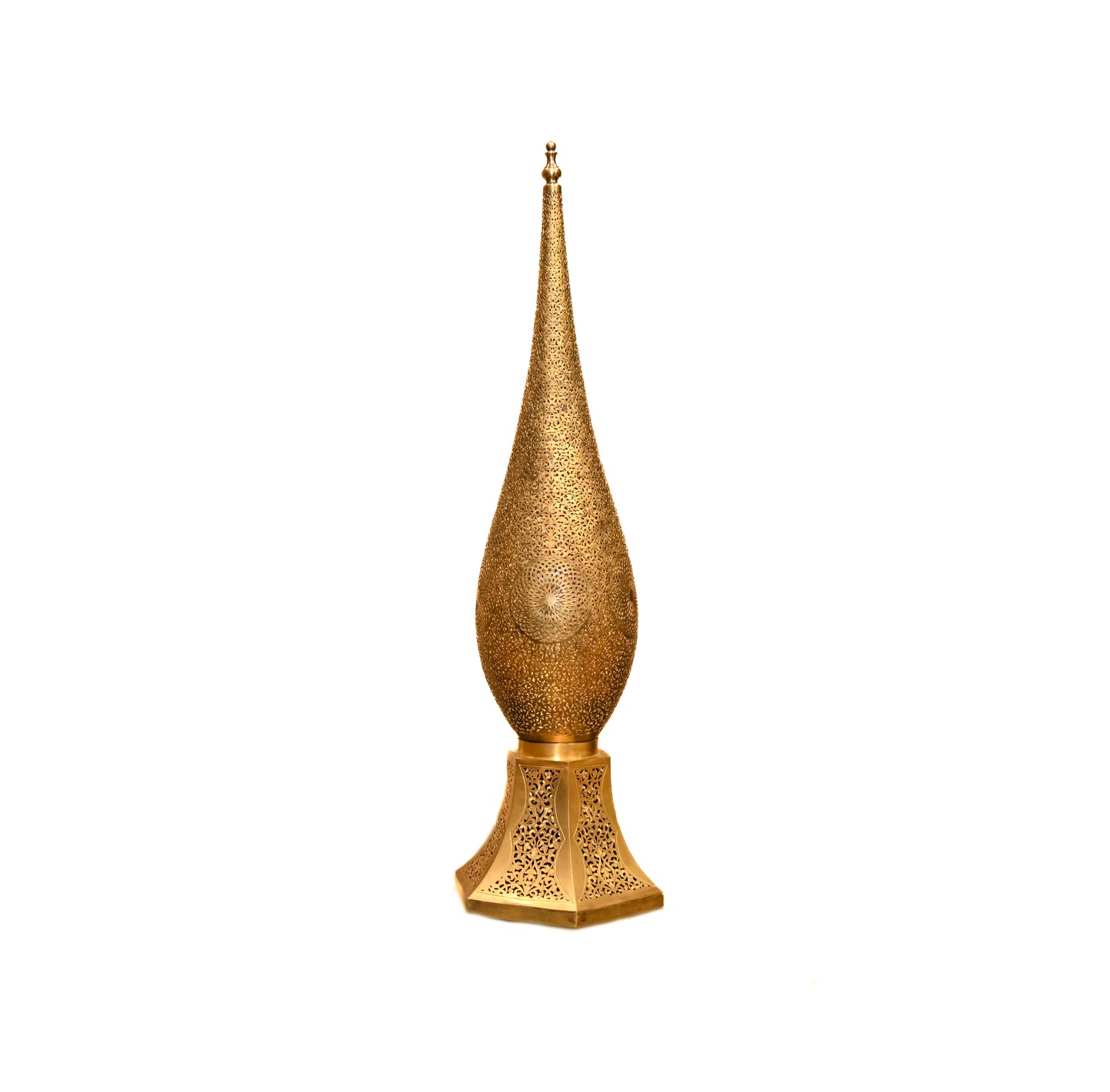 Moroccan Brass Floor Lamp – Large Handmade Vintage Lamp