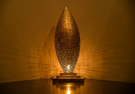 Moroccan Pierced Brass Floor Lamp – Handmade Artisan Standing Lamp