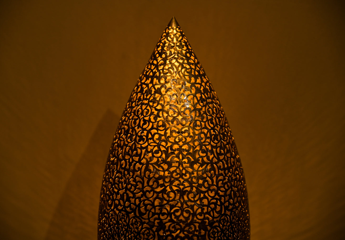 Moroccan Pierced Brass Floor Lamp – Handmade Artisan Standing Lamp