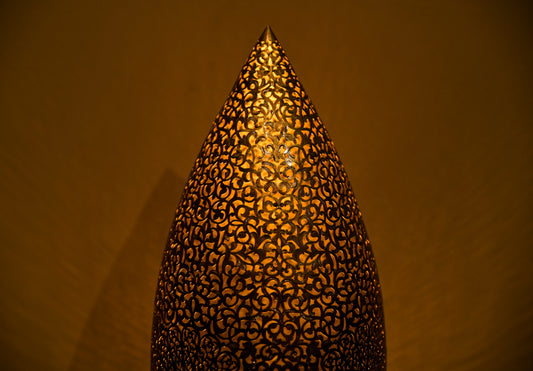 Moroccan Brass Floor Lamp – Large Handmade Vintage Lamp