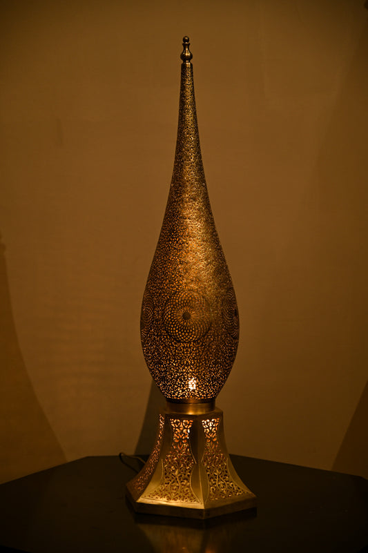 Moroccan Brass Floor Lamp – Large Handmade Vintage Lamp