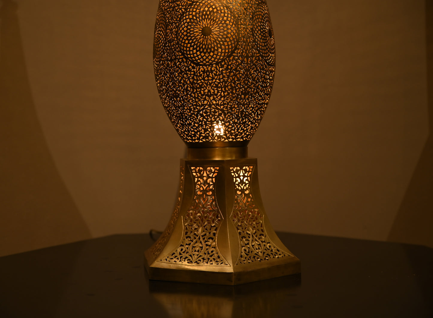 Moroccan Brass Floor Lamp – Large Handmade Vintage Lamp
