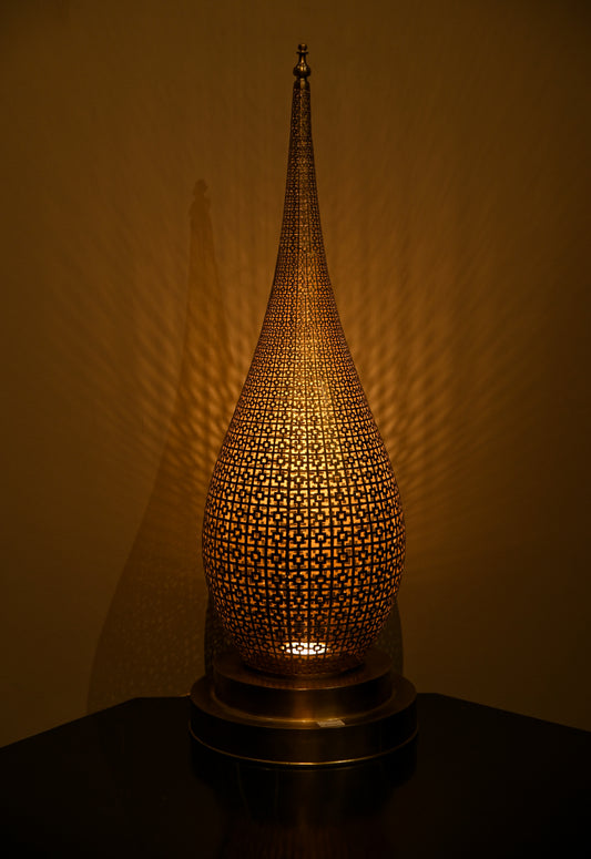 Hammered Brass Floor Lamp – Handmade Moroccan Style Standing Lamp