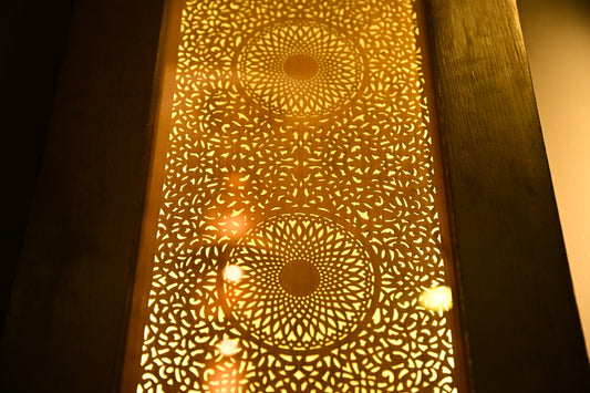 Handmade Moroccan Brass Wall Light: Perforated Oriental Sconce