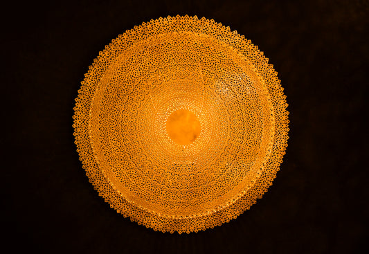 Large Round Brass Wall Sconce – Moroccan Wall Lighting