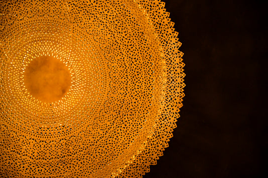 Large Round Brass Wall Sconce – Moroccan Wall Lighting