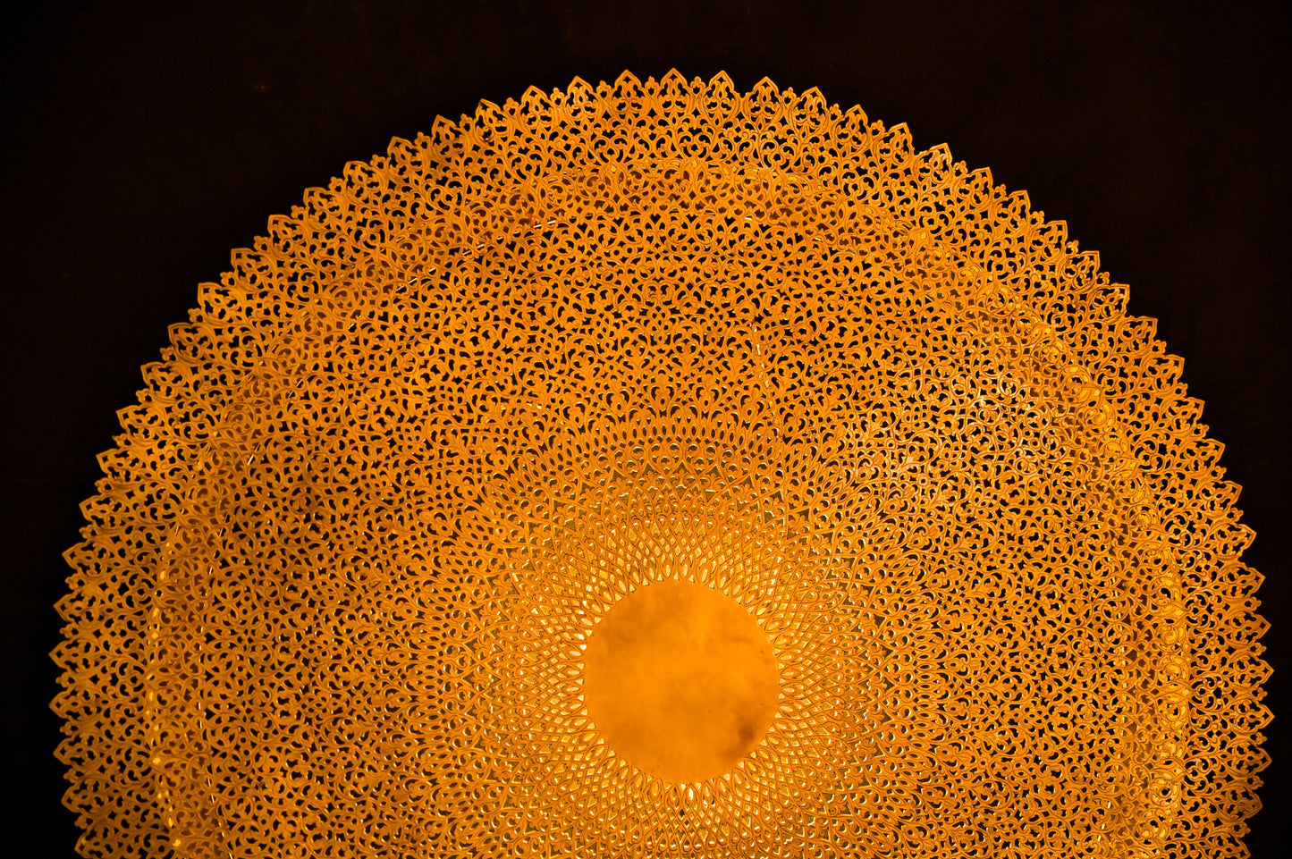 Large Round Brass Wall Sconce – Moroccan Wall Lighting