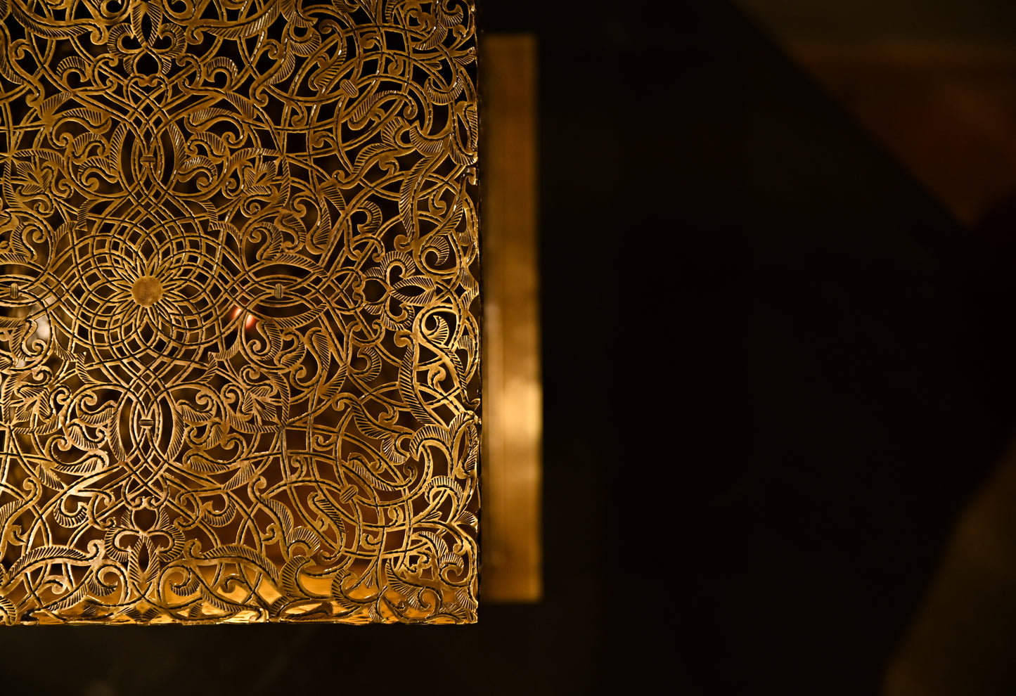 Brass Table Lamp – Handmade Moroccan Cube Night Light
