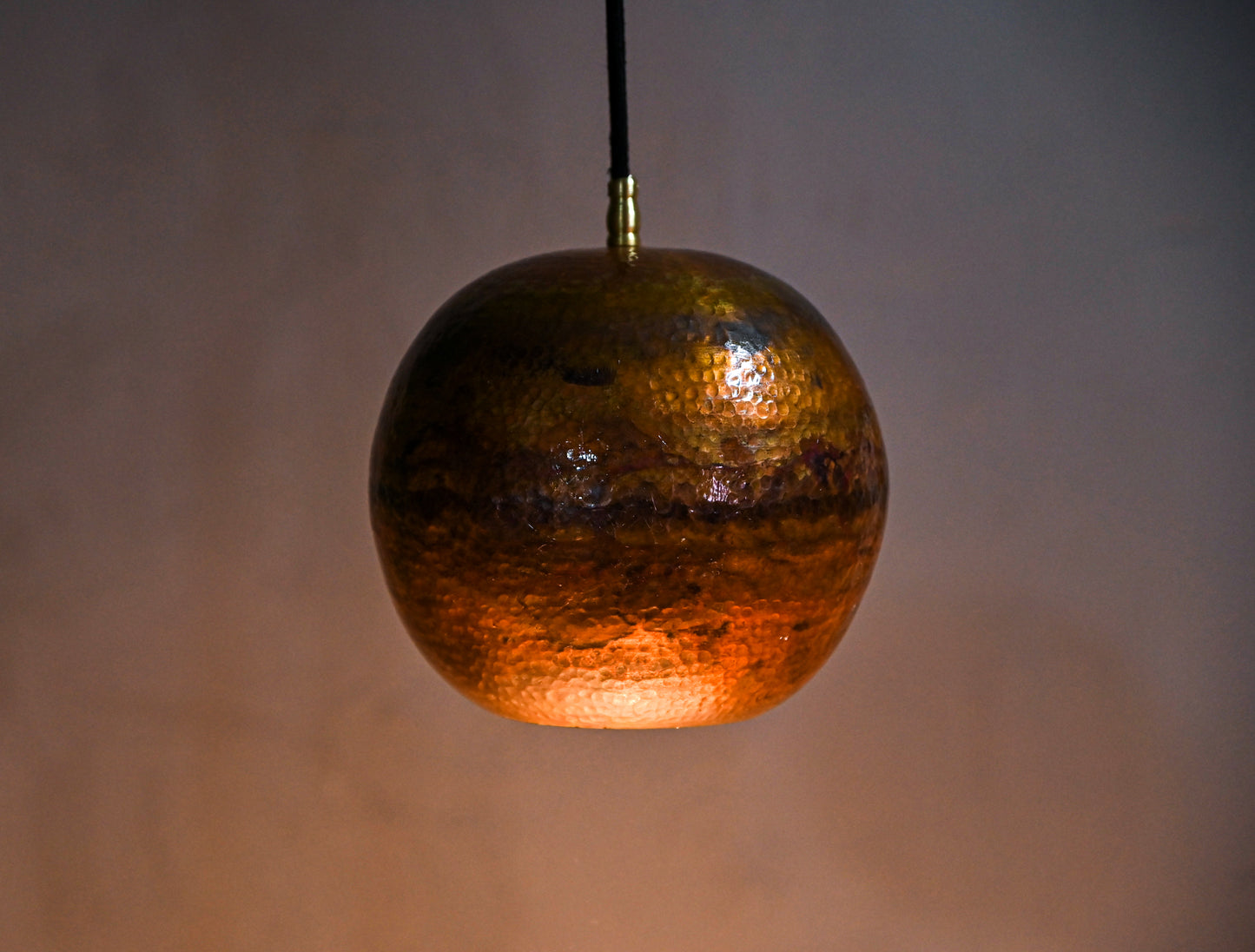Hand-Hammered Copper Dome Pendant Light – Rustic Farmhouse Ceiling Lamp – Solid Copper Kitchen Island Fixture