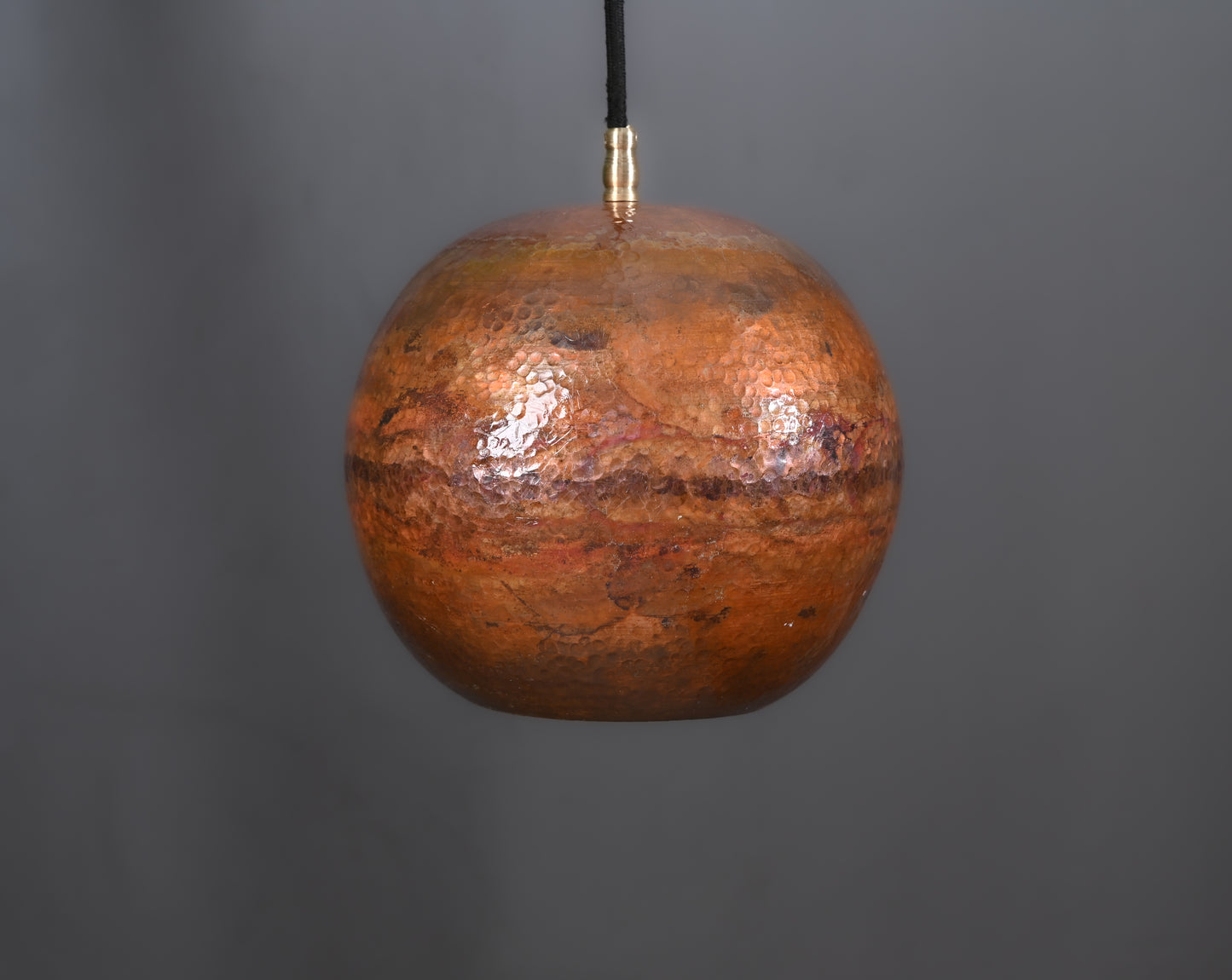 Hand-Hammered Copper Dome Pendant Light – Rustic Farmhouse Ceiling Lamp – Solid Copper Kitchen Island Fixture