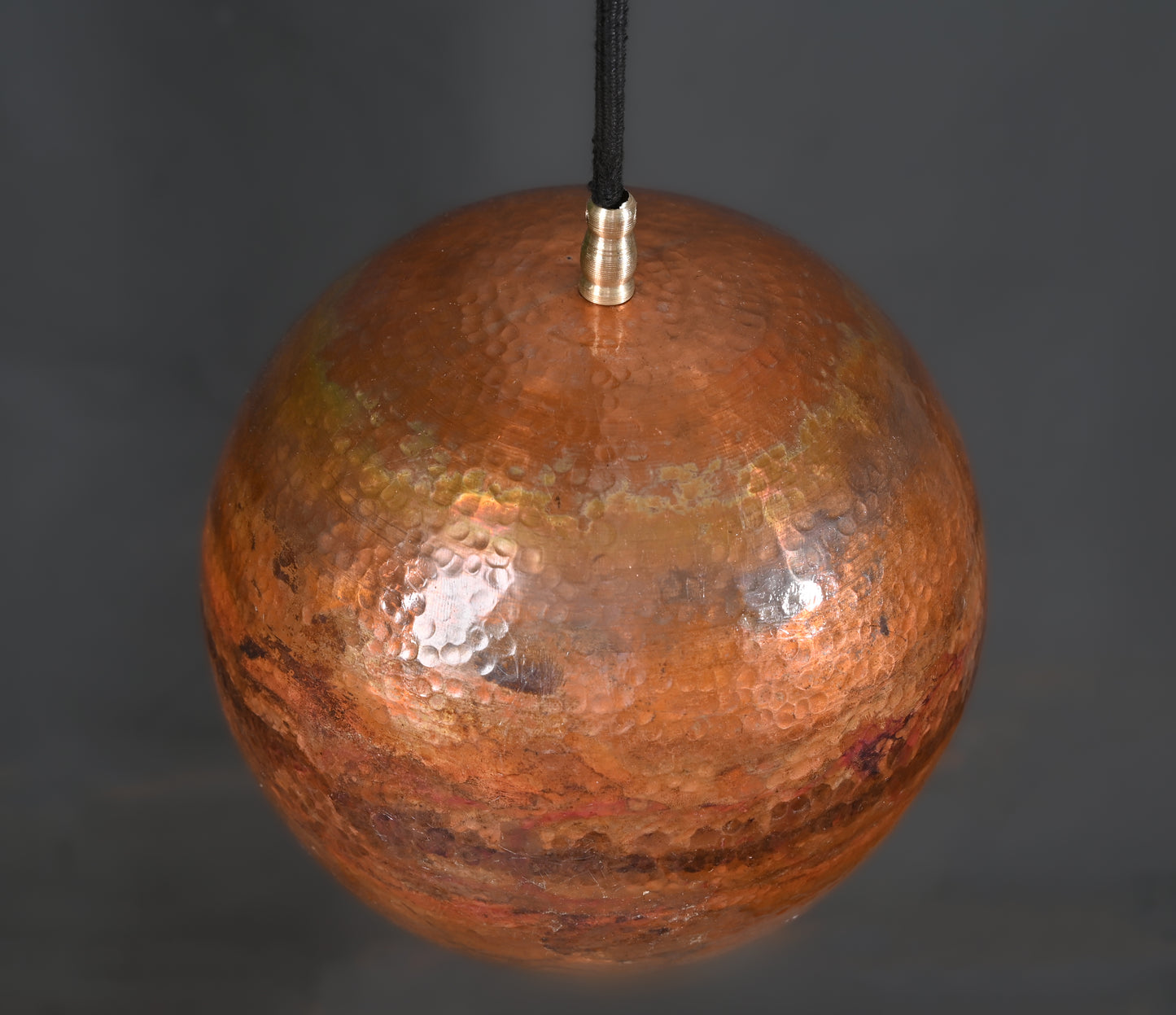 Hand-Hammered Copper Dome Pendant Light – Rustic Farmhouse Ceiling Lamp – Solid Copper Kitchen Island Fixture