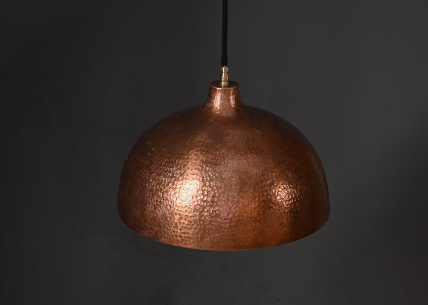 Copper Dome Pendant Light – Rustic Handcrafted Fixture for Kitchen Island or Dining Area