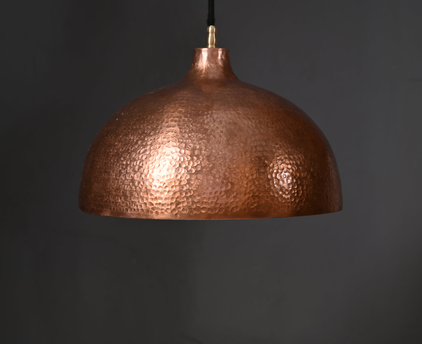 Copper Dome Pendant Light – Rustic Handcrafted Fixture for Kitchen Island or Dining Area