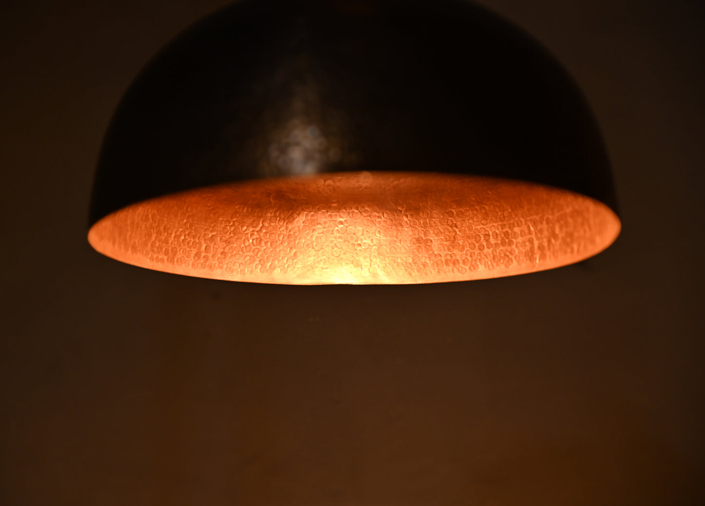 Copper Dome Pendant Light – Rustic Handcrafted Fixture for Kitchen Island or Dining Area