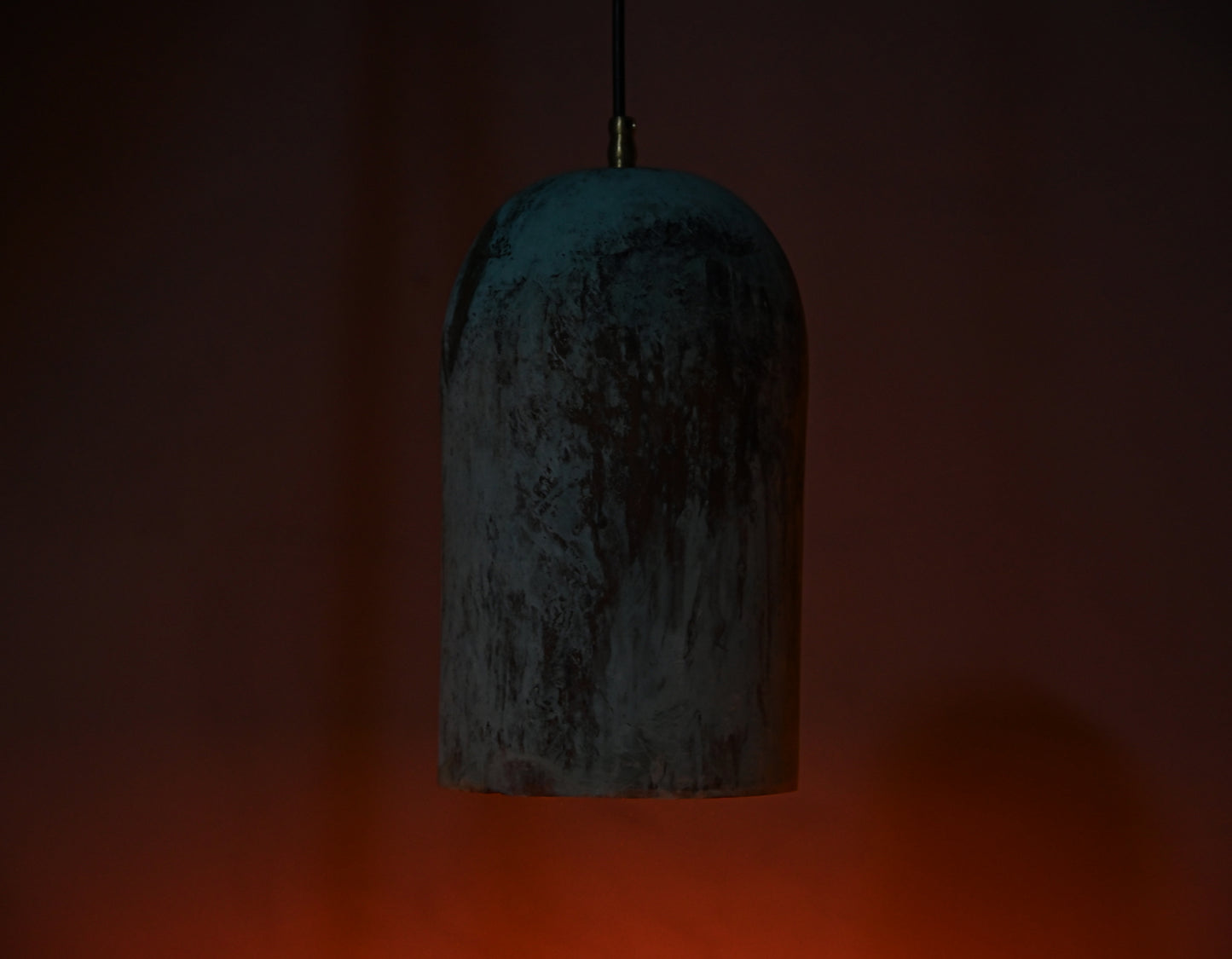 Oxidized Copper Hanging Lamp – Farmhouse Pendant Light with Green Patina Finish