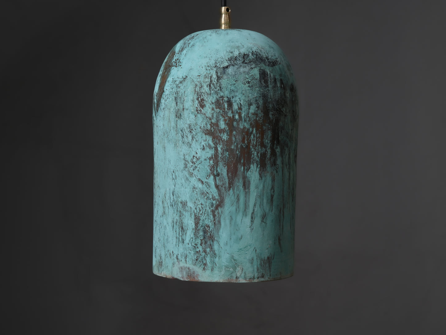 Oxidized Copper Hanging Lamp – Farmhouse Pendant Light with Green Patina Finish