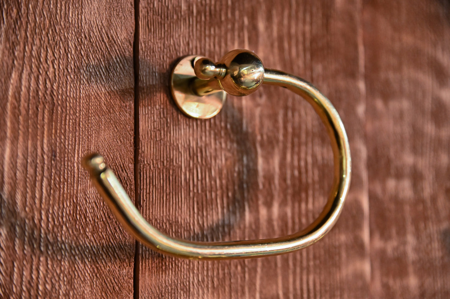Unlacquered Brass Toilet Paper Holder – Minimalist Wall-Mounted Bathroom Hook – Solid Brass Tissue Roll Holder