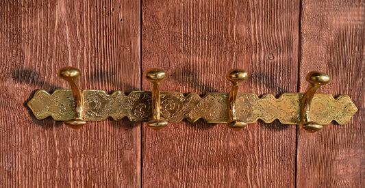 Handcrafted engraved Brass Hook – Elegant Wall-Mounted Organizer