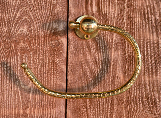 Hand Engraved Solid Brass Toilet Paper Holder – Wall Mounted Bathroom Accessory