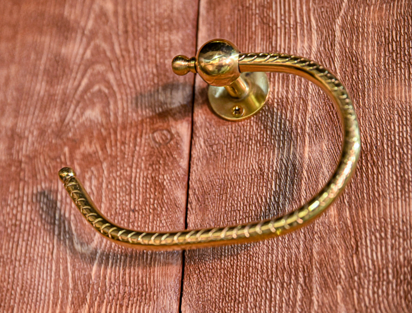 Hand Engraved Solid Brass Toilet Paper Holder – Wall Mounted Bathroom Accessory