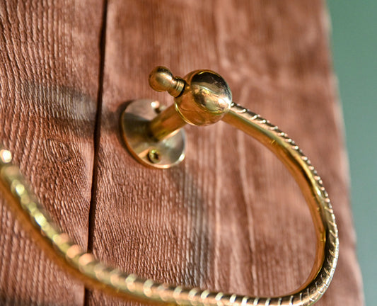 Hand Engraved Solid Brass Toilet Paper Holder – Wall Mounted Bathroom Accessory