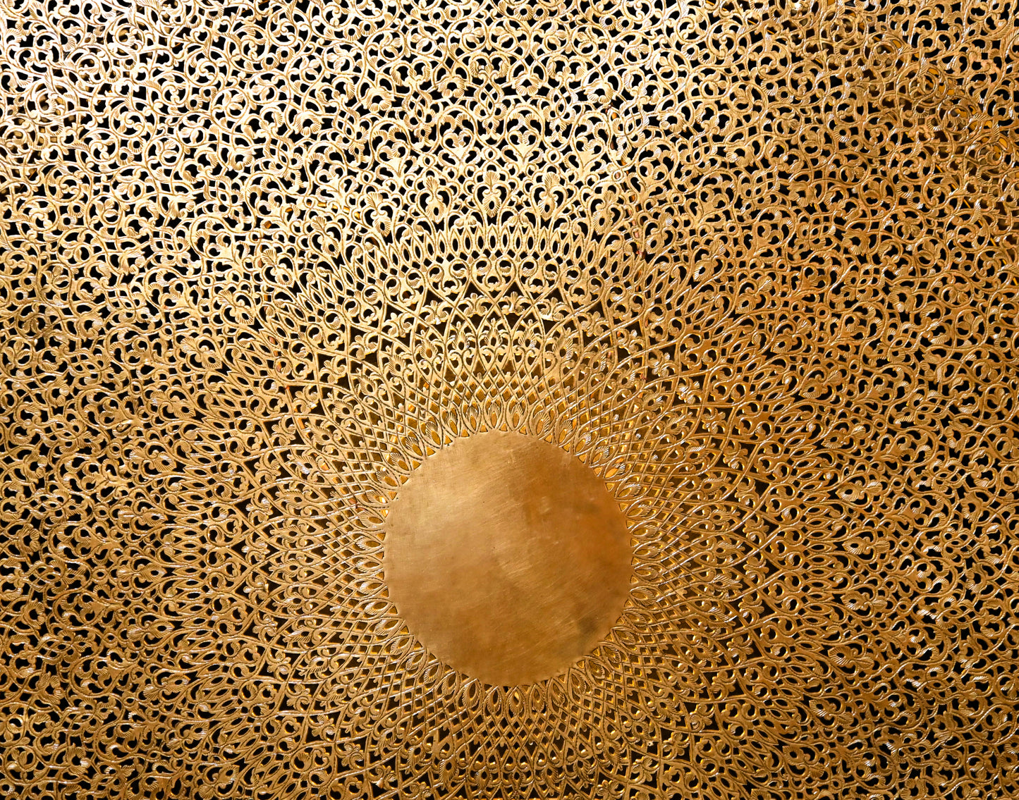 Large Round Brass Wall Sconce – Moroccan Wall Lighting