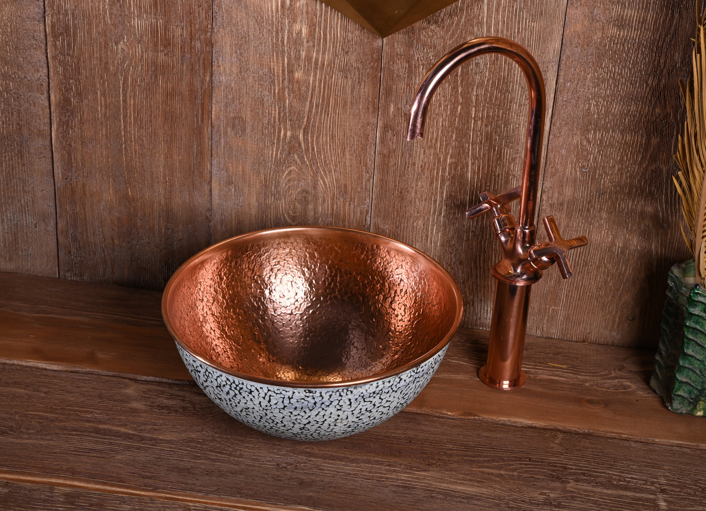 White Copper Sink – Hand-Patinated Artisan Washbasin