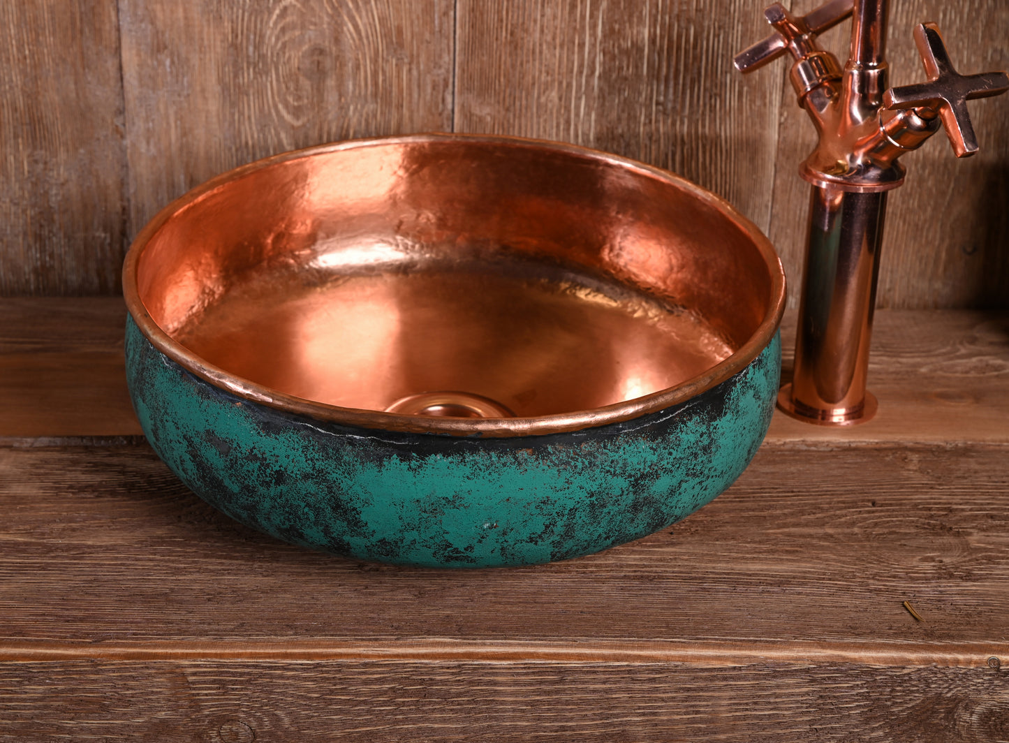 Round Black and Gold Brass Sink – Handmade Bathroom Washbasin (Copy)