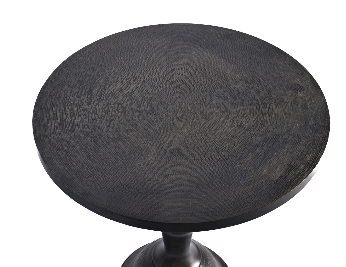 Black Patinated Brass Side Table – Handcrafted Round Accent Table