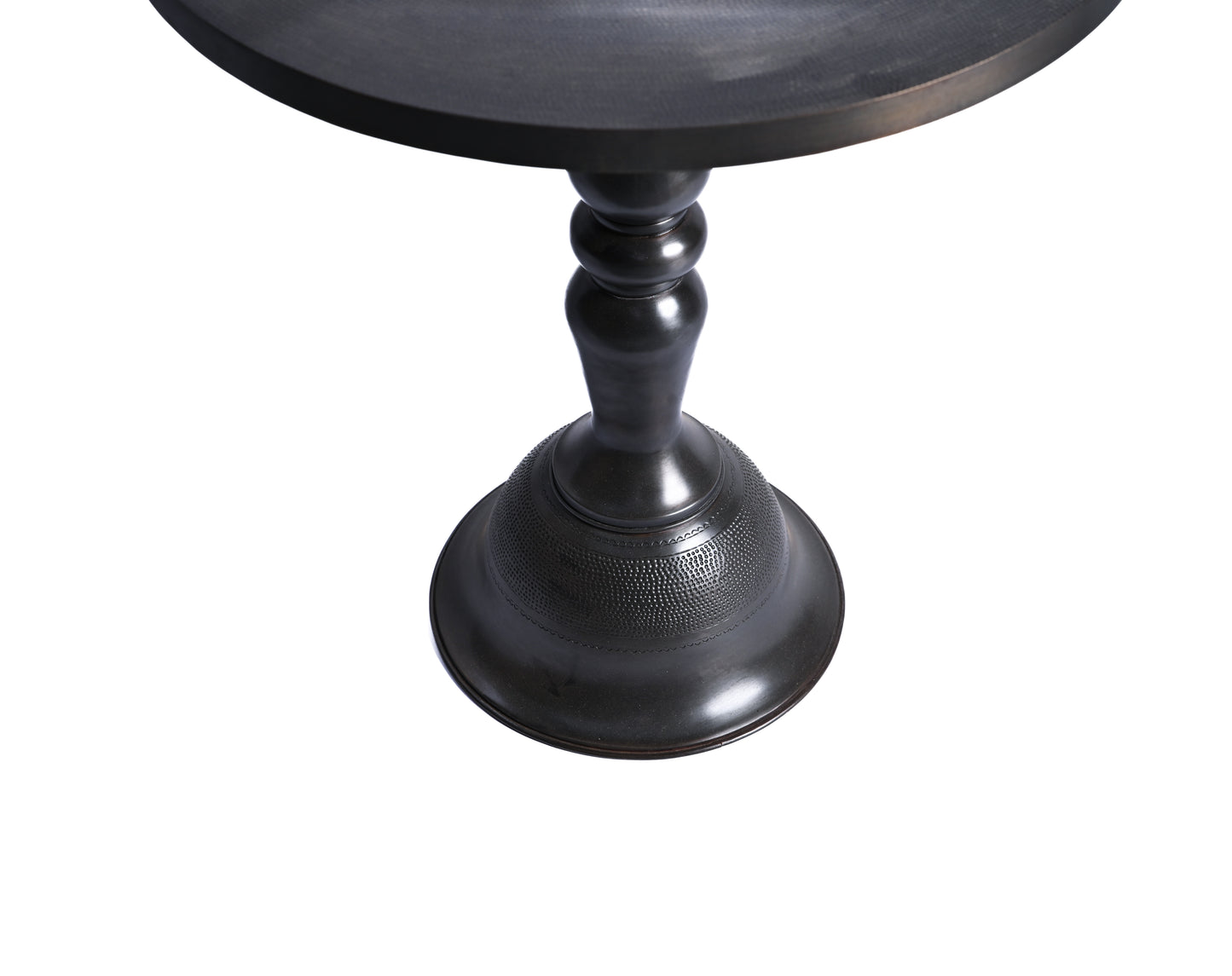 Black Patinated Brass Side Table – Handcrafted Round Accent Table