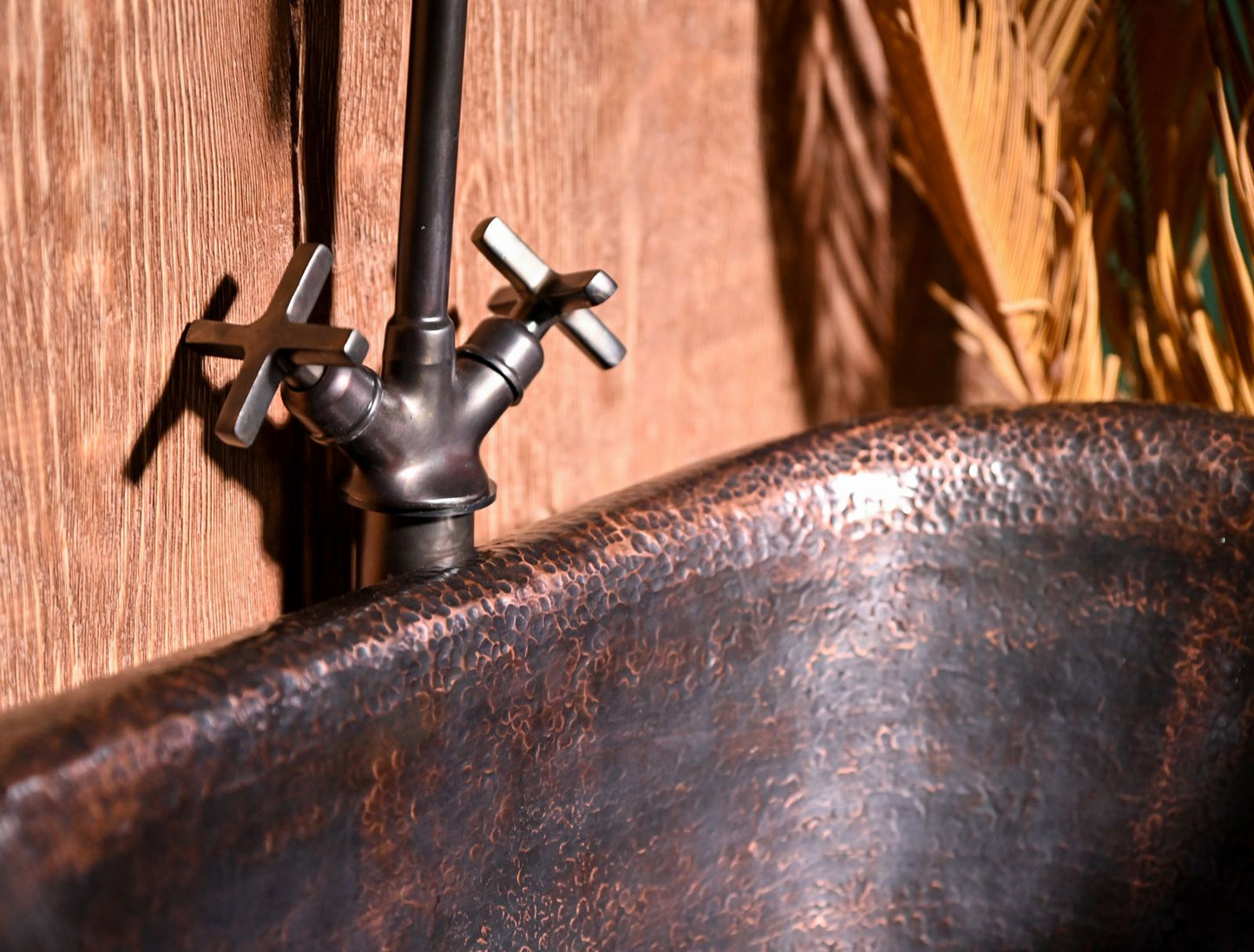 Handmade Copper Bathroom Sink with Green Patina – Unique Rustic Vessel Basin
