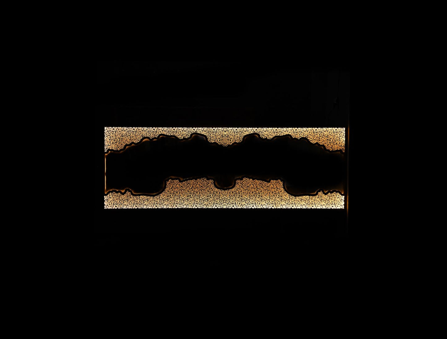 Handmade LED Wall Mirror in Pierced Brass – Long Unlacquered Brass Mirror with Backlighting